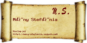 Mány Stefánia névjegykártya
